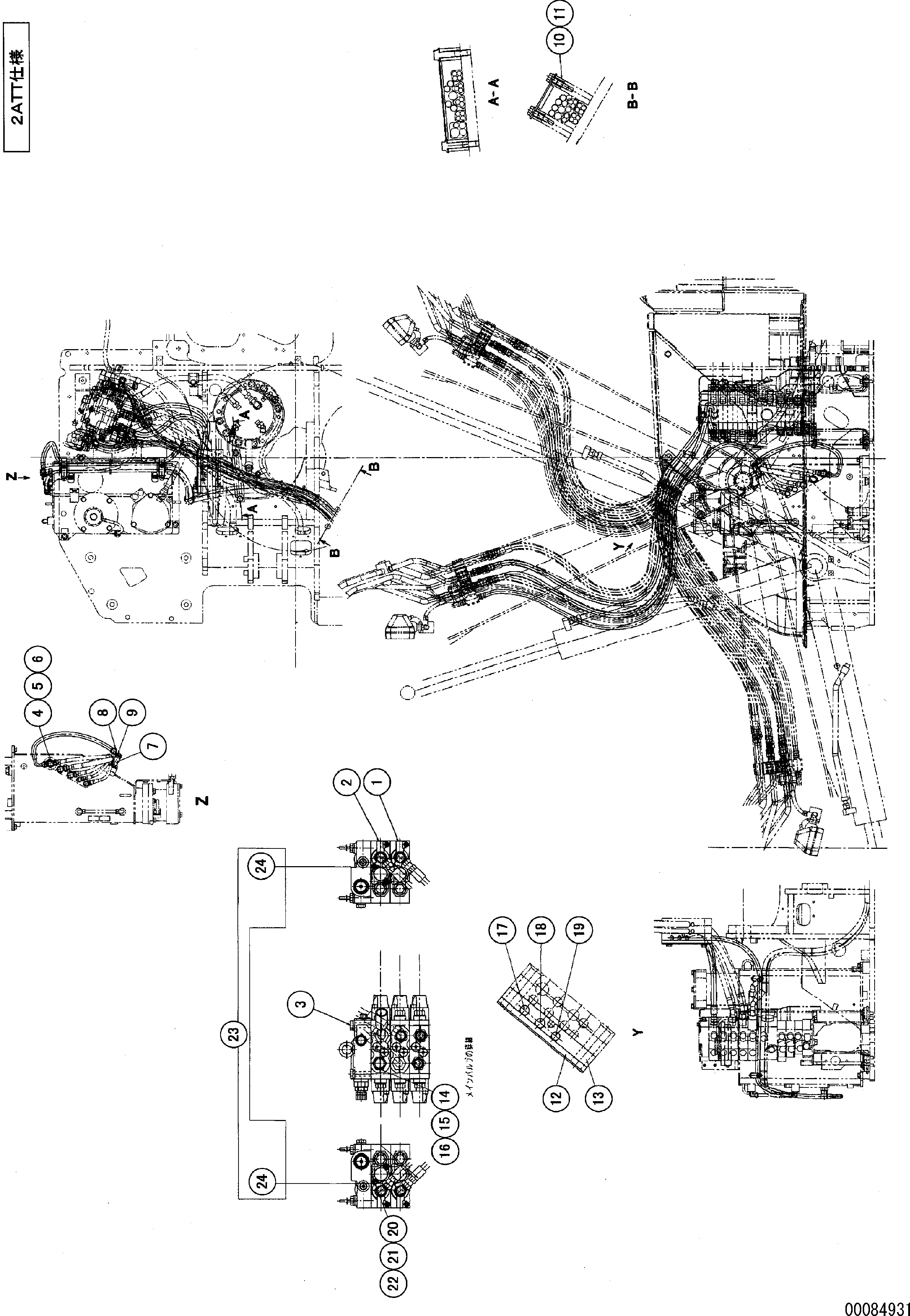 Схема запчастей Komatsu PC78US-6 - ОСНОВН. КЛАПАН (ДЛЯESTY ЗАХВАТ SP СПЕЦ-Я.)(№7-) ГИДРАВЛИКА