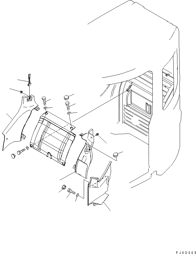 Схема запчастей Komatsu PC78US-6 - КАБИНА (COVER) КАБИНА ОПЕРАТОРА И СИСТЕМА УПРАВЛЕНИЯ