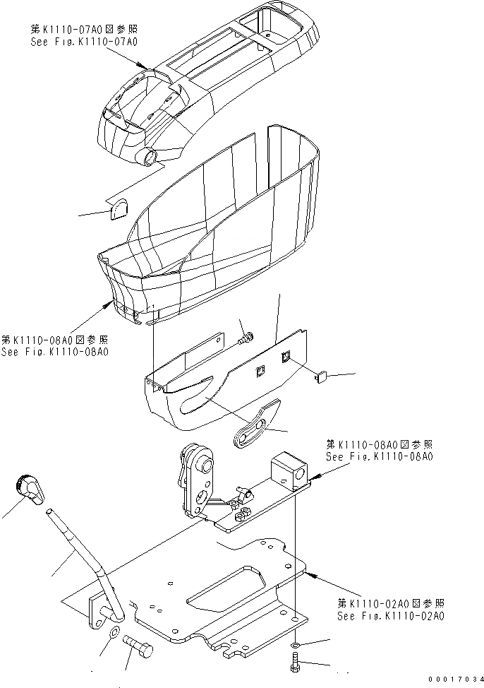 Схема запчастей Komatsu PC78US-6 - ОСНОВН. КОНСТРУКЦИЯ (КОНСОЛЬ) (НИЖН.) (ЛЕВ.)(№-) КАБИНА ОПЕРАТОРА И СИСТЕМА УПРАВЛЕНИЯ