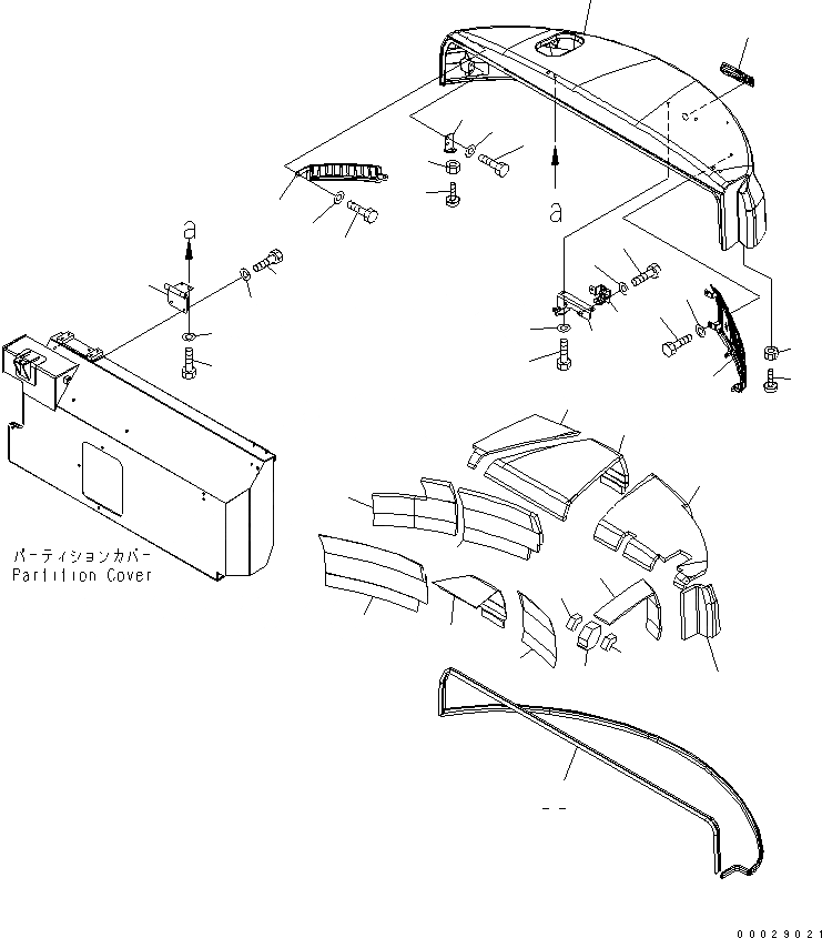 Схема запчастей Komatsu PC78US-6 - КАПОТ (КАПОТ) (BUSHY МЕСТН. СПЕЦ-Я.) ЧАСТИ КОРПУСА