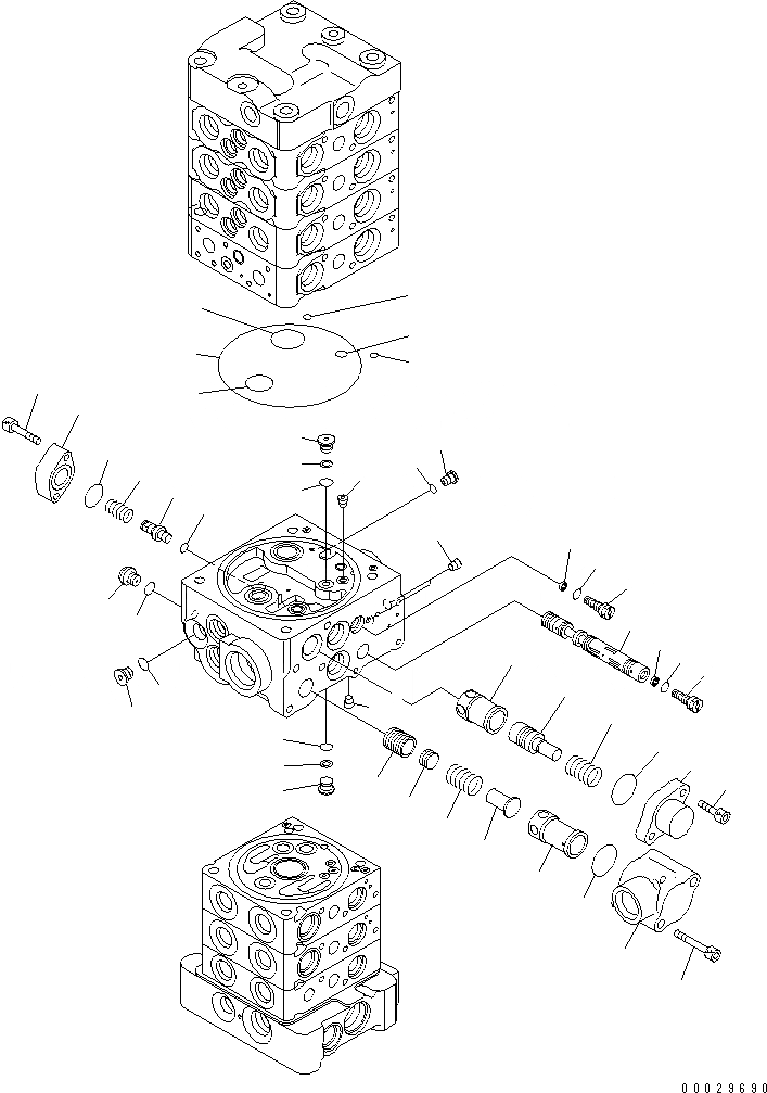 Схема запчастей Komatsu PC78US-6 - ОСНОВН. КЛАПАН (7-КЛАПАН) (8/) (С СЕРВИСНЫМ КЛАПАНОМ И НАВЕСН. ОБОРУД)(№-) ОСНОВН. КОМПОНЕНТЫ И РЕМКОМПЛЕКТЫ