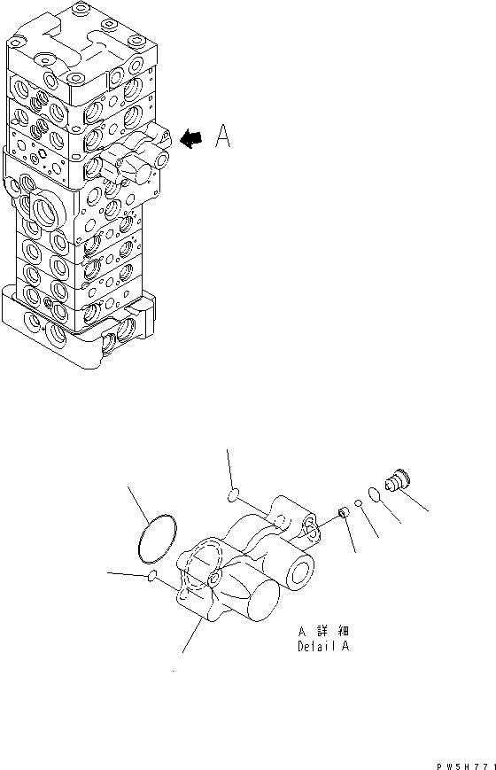 Схема запчастей Komatsu PC78US-6 - ОСНОВН. КЛАПАН (7-КЛАПАН) (/) (ДЛЯ НАВЕСН. ОБОРУД И ОТВАЛ) ОСНОВН. КОМПОНЕНТЫ И РЕМКОМПЛЕКТЫ