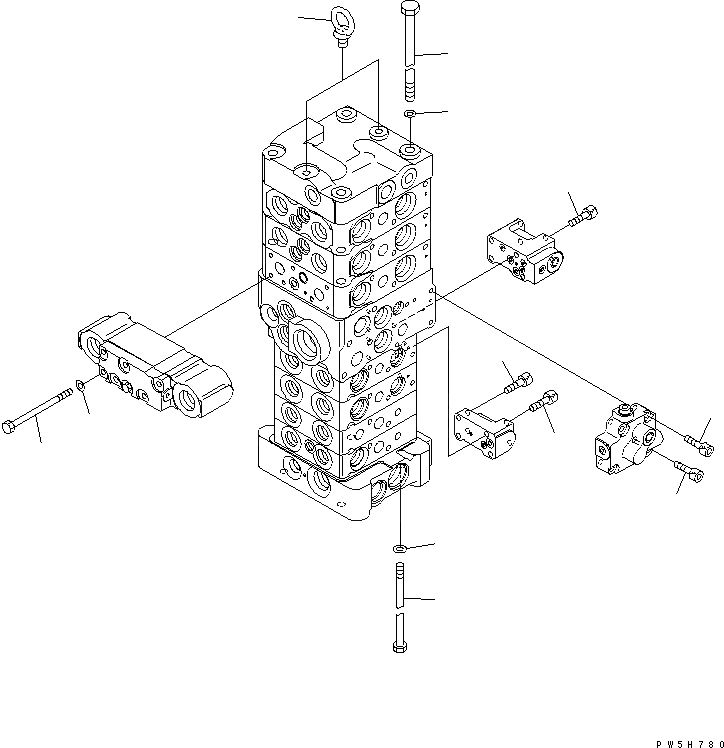 Схема запчастей Komatsu PC78US-6 - ОСНОВН. КЛАПАН (7-КЛАПАН) (/) (ДЛЯ НАВЕСН. ОБОРУД И ОТВАЛ) ОСНОВН. КОМПОНЕНТЫ И РЕМКОМПЛЕКТЫ