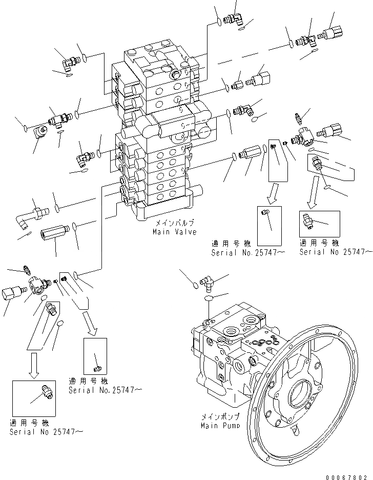 Схема запчастей Komatsu PC78UU-6 - P.P.C ОСНОВН. ЛИНИЯ (/) (ЭКСКАВАТ.)(№-) ГИДРАВЛИКА