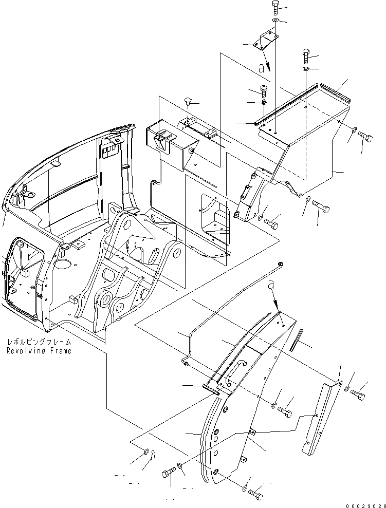 Схема запчастей Komatsu PC78UU-6 - ПЕРЕДН. КРЫШКА(БАК COVER) (/)(№-) ЧАСТИ КОРПУСА