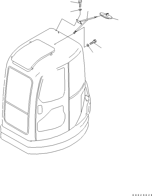 Схема запчастей Komatsu PC78UU-6 - ЗАДН. VIEW MIRROR(№-) ЧАСТИ КОРПУСА