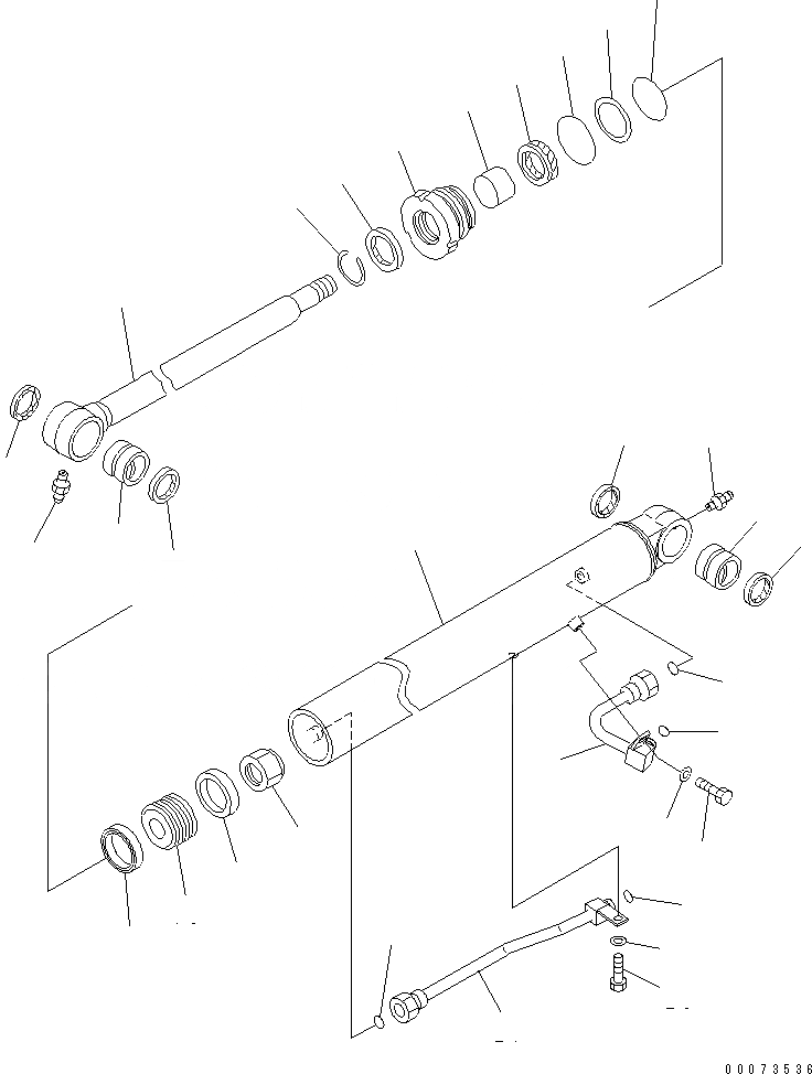 Схема запчастей Komatsu PC78UU-6 - ЦИЛИНДР КОВША (ВНУТР. ЧАСТИ) ОСНОВН. КОМПОНЕНТЫ И РЕМКОМПЛЕКТЫ