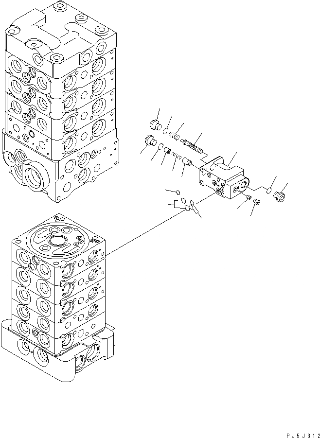 Схема запчастей Komatsu PC78UU-6 - ОСНОВН. КЛАПАН (9-КЛАПАН) (/) (ОТВАЛ) ОСНОВН. КОМПОНЕНТЫ И РЕМКОМПЛЕКТЫ