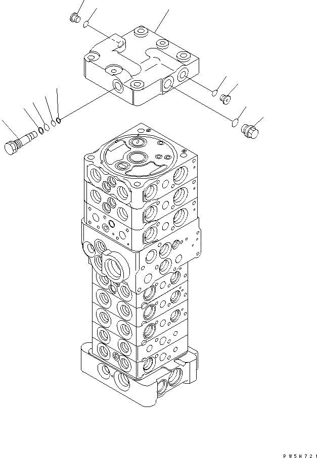 Схема запчастей Komatsu PC78UU-6 - ОСНОВН. КЛАПАН (8-КЛАПАН) (/) ОСНОВН. КОМПОНЕНТЫ И РЕМКОМПЛЕКТЫ