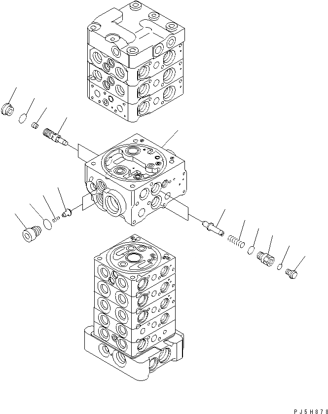 Схема запчастей Komatsu PC78UU-6 - ОСНОВН. КЛАПАН (8-КЛАПАН) (7/) ОСНОВН. КОМПОНЕНТЫ И РЕМКОМПЛЕКТЫ