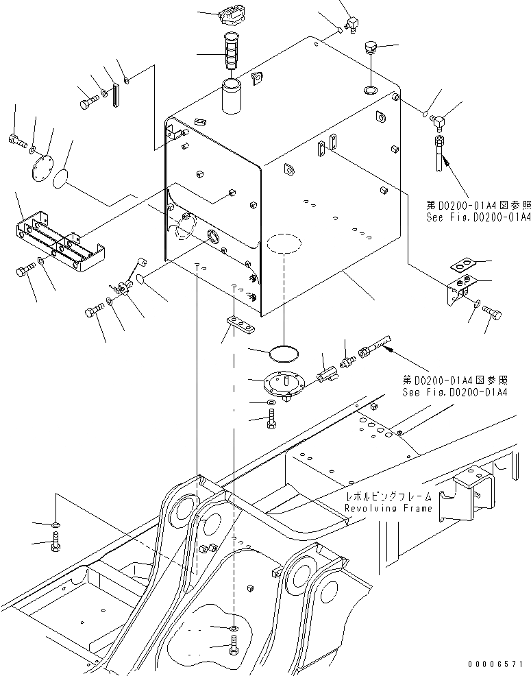 Схема запчастей Komatsu PC800-6 - ТОПЛИВН. БАК. (ДЛЯ QUICK CHAGER)(№-) ТОПЛИВН. БАК. AND КОМПОНЕНТЫ