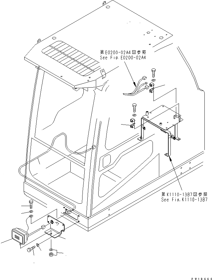 Схема запчастей Komatsu PC800-6 - ИМПУЛЬСН. ОСВЕЩЕНИЕ(№-) ЭЛЕКТРИКА