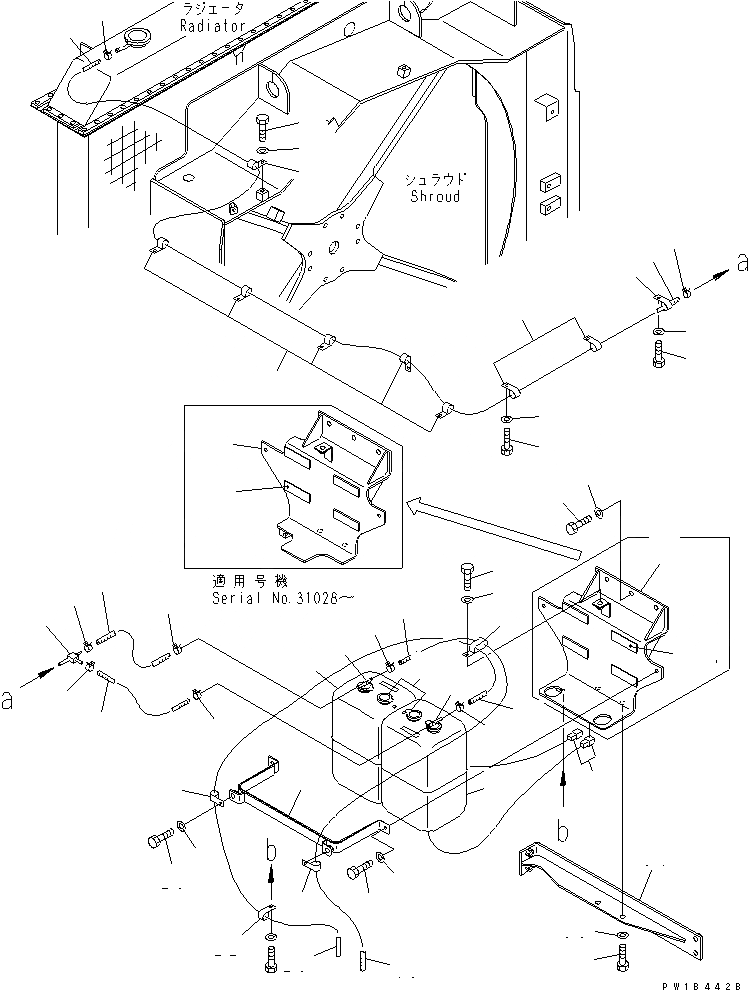 Схема запчастей Komatsu PC800-6-AM - ОХЛАЖД-Е (ВТОРИЧН. БАК)(№-) СИСТЕМА ОХЛАЖДЕНИЯ