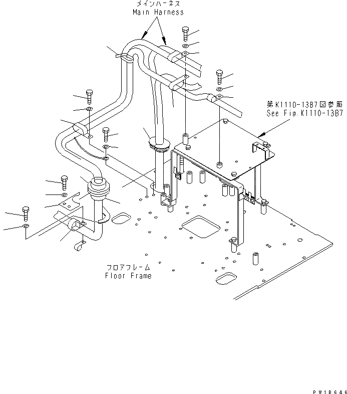 Схема запчастей Komatsu PC800-6-AM - ЭЛЕКТРОПРОВОДКА (КРЕПЛЕНИЕ)(№-) ЭЛЕКТРИКА