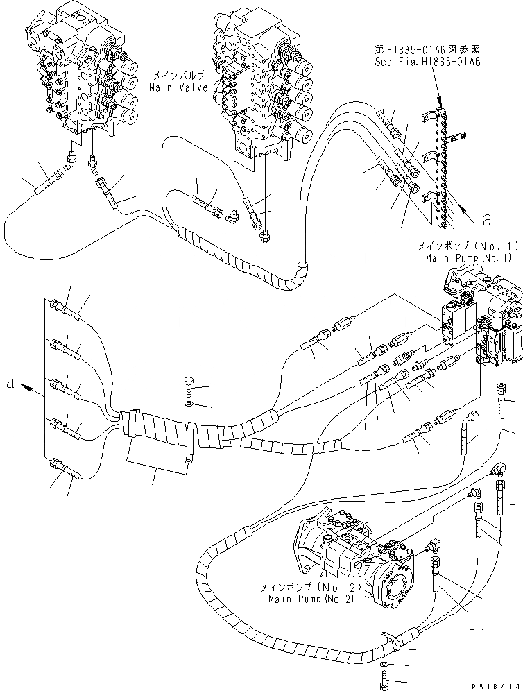 Схема запчастей Komatsu PC800-6-AM - OLSS ЛИНИЯ(№-) ГИДРАВЛИКА