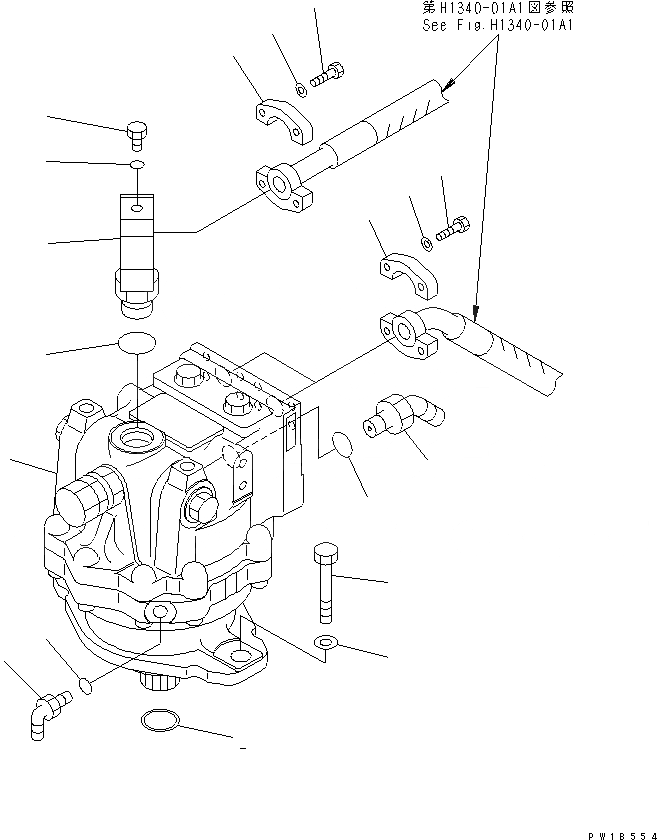 Схема запчастей Komatsu PC800-6-AM - МОТОР ПОВОРОТА (ПЕРЕДН.)(№-) ПОВОРОТН. КРУГ И КОМПОНЕНТЫ