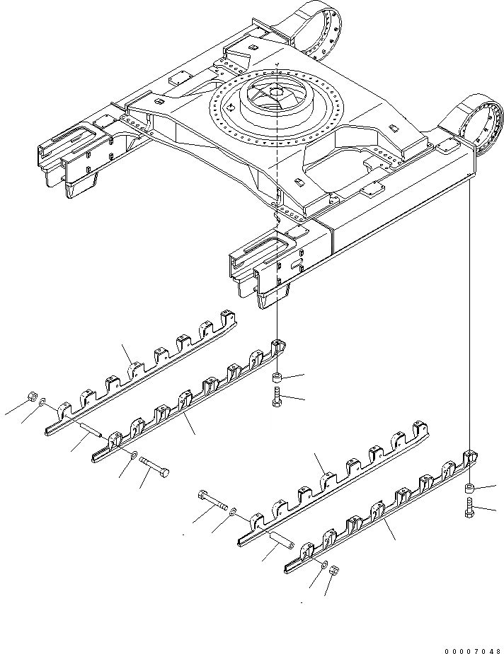 Схема запчастей Komatsu PC800-6-AM - ОПОРНЫЙ КАТОК ПОЛН. ЗАЩИТА(№-) ХОДОВАЯ