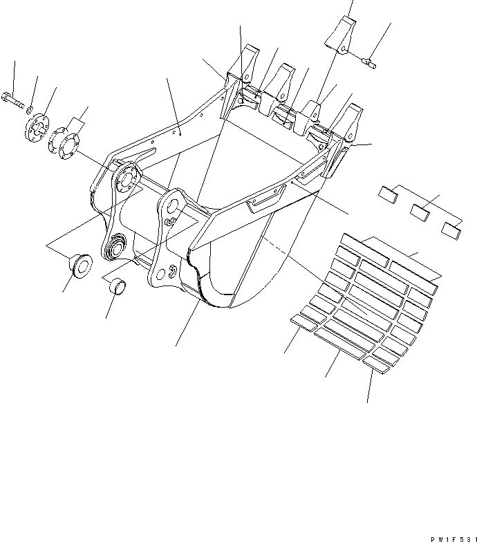 Схема запчастей Komatsu PC800-6-AM - КОВШ .M (CECE .M)¤ 79MM (ГОРИЗОНТАЛЬН. ПАЛЕЦ)(№-) РАБОЧЕЕ ОБОРУДОВАНИЕ