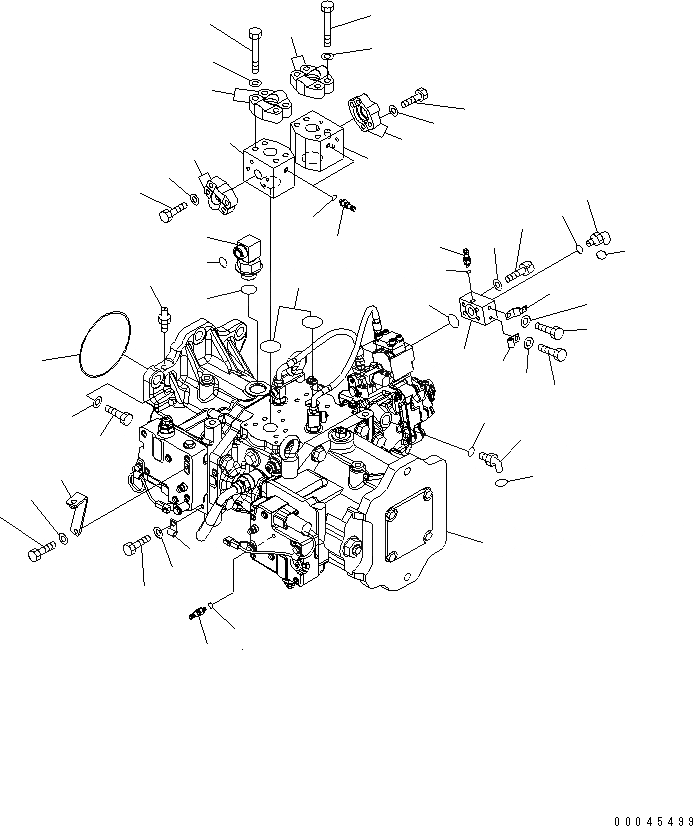 Схема запчастей Komatsu PC800-8R - ОСНОВН. НАСОС (СОЕДИНИТ. ЧАСТИ) ГИДРАВЛИКА