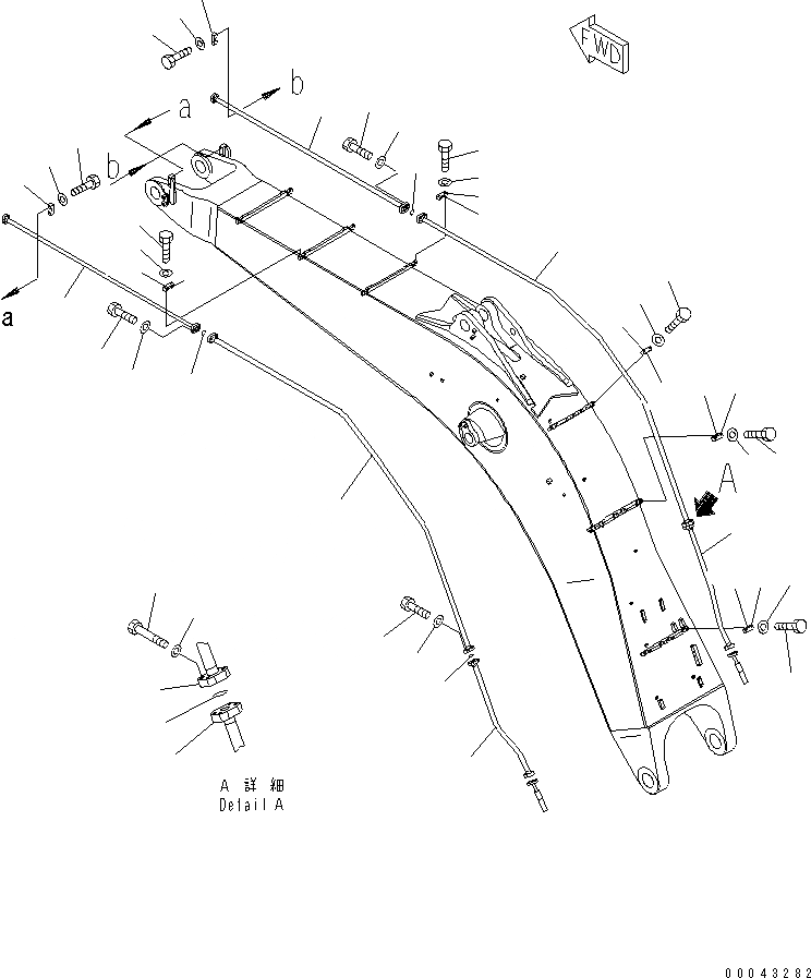 Схема запчастей Komatsu PC800-8R - СТРЕЛА (8.M) (ЦИЛИНДР КОВША ТРУБЫ) (ДЛЯ ЭКСКАВАТ.) РАБОЧЕЕ ОБОРУДОВАНИЕ