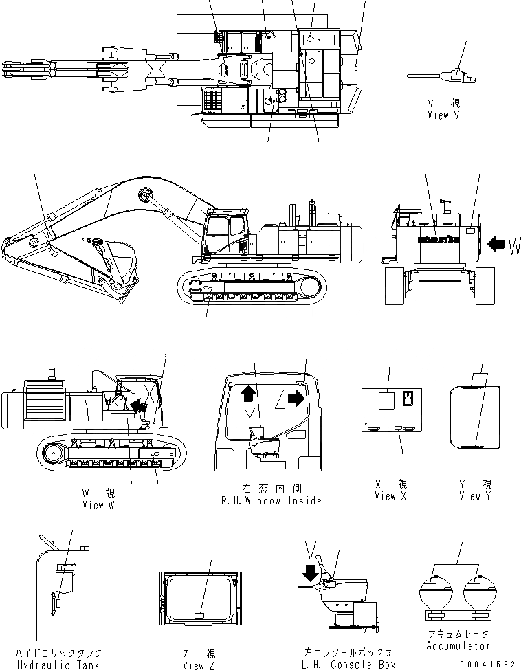 Схема запчастей Komatsu PC800-8R - МАРКИРОВКА (OPERATING И ПРЕДУПРЕЖДАЮЩ. МАРКИРОВКА) (ИНДОНЕЗИЯ) МАРКИРОВКА