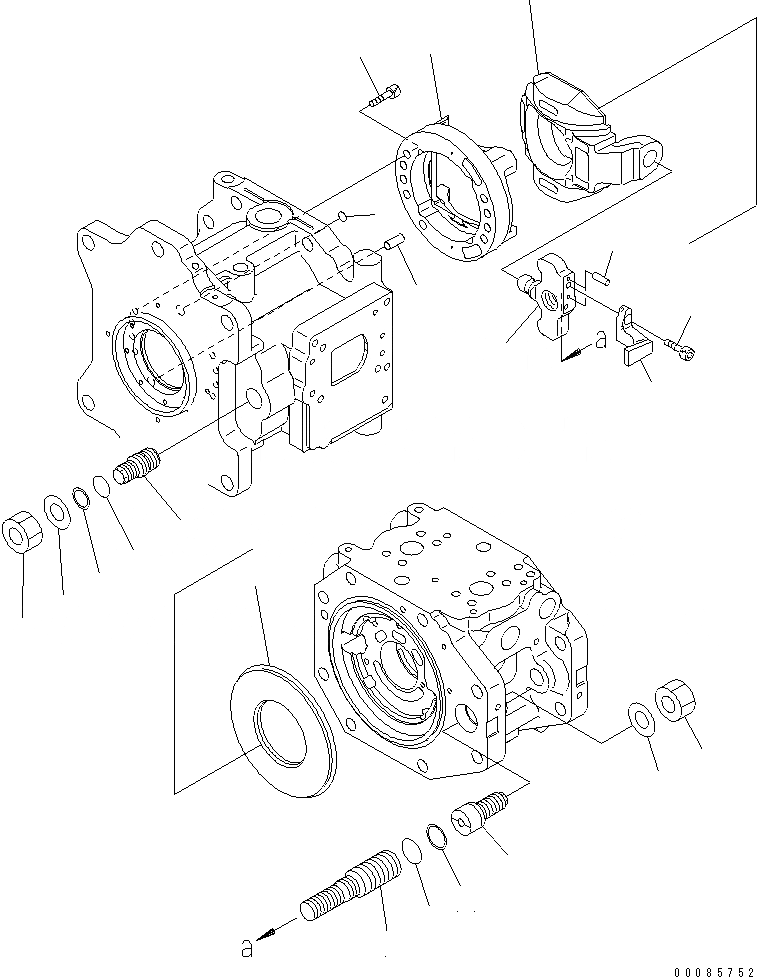 Схема запчастей Komatsu PC800-8R - ОСНОВН. НАСОС (/)(№-) ОСНОВН. КОМПОНЕНТЫ И РЕМКОМПЛЕКТЫ