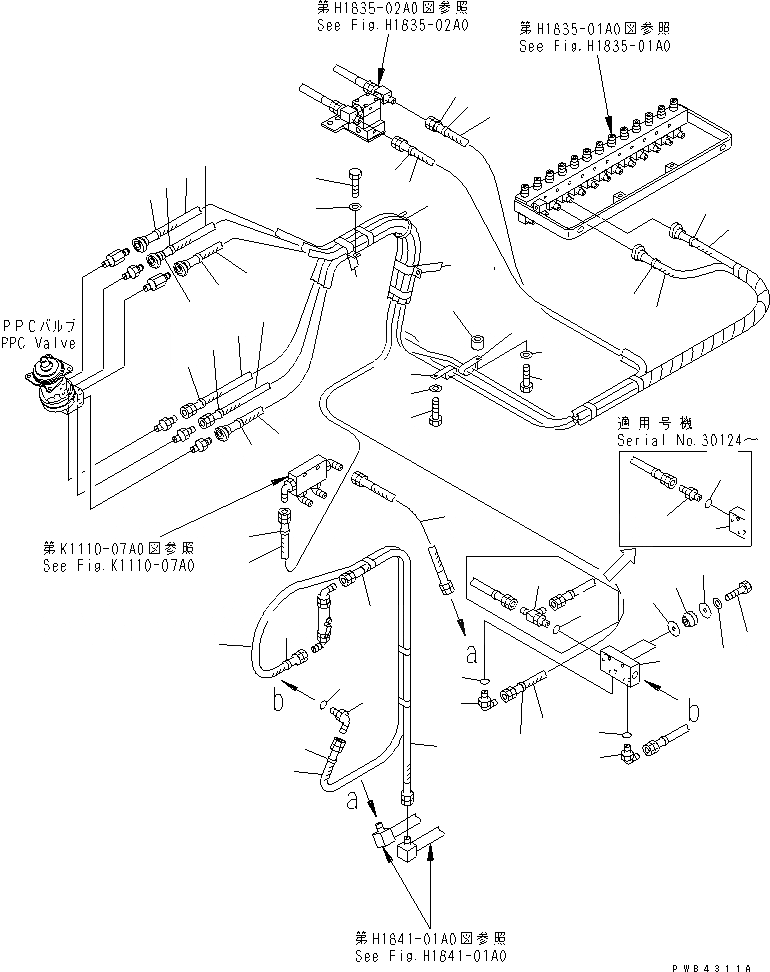 Схема запчастей Komatsu PC800-6 - ОСНОВН. КОНСТРУКЦИЯ (РАБОЧАЯ ЛИНИЯ PPC) (ШЛАНГИ¤ ПРАВ.)(№-7) КАБИНА ОПЕРАТОРА И СИСТЕМА УПРАВЛЕНИЯ