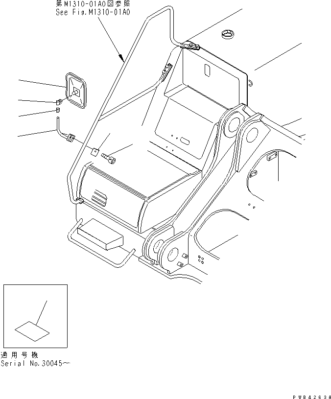 Схема запчастей Komatsu PC800-6 - ЗАДН. VIEW MIRROR¤ ПРАВ.(№-9) ЧАСТИ КОРПУСА