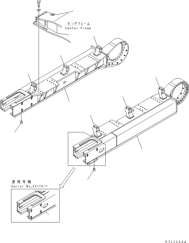 Схема запчастей Komatsu PC800-6 - ГУСЕНИЧНАЯ РАМА(№-) ХОДОВАЯ