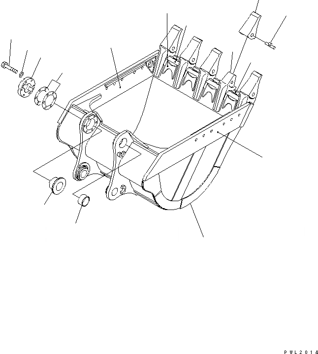 Схема запчастей Komatsu PC800-6 - КОВШ .M(CECE .M)¤ 9MM (ГОРИЗОНТАЛЬН. ПАЛЕЦ)(№-) РАБОЧЕЕ ОБОРУДОВАНИЕ