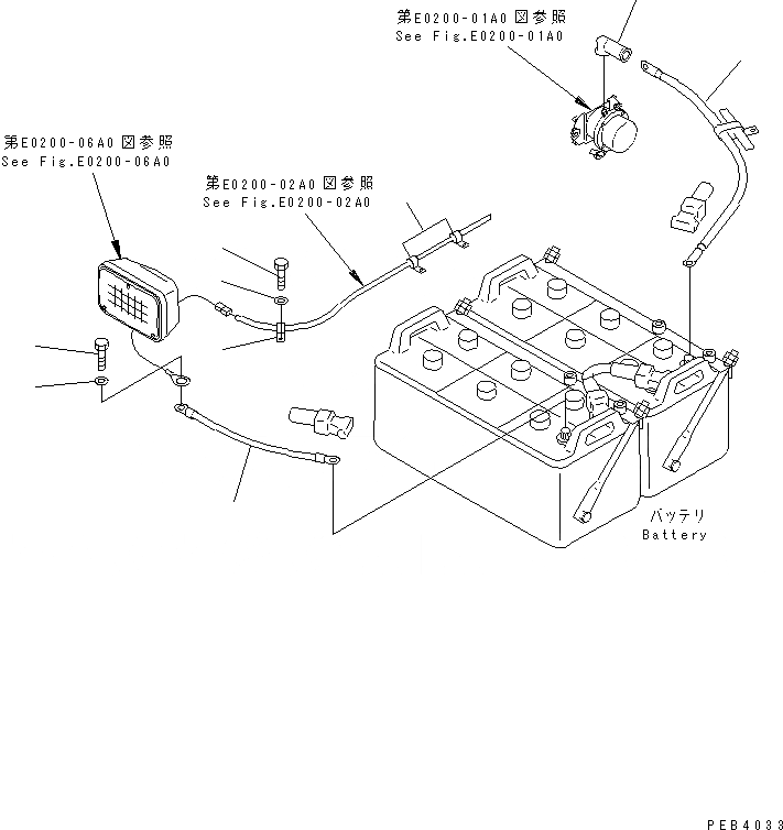 Схема запчастей Komatsu PC800-6 - ЭЛЕКТРОПРОВОДКА (АККУМУЛЯТОРН. ОТСЕК)(№-999) ЭЛЕКТРИКА