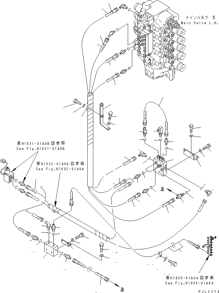 Схема запчастей Komatsu PC800-6 - РАСПРЕДЕЛИТ. КЛАПАН ЛИНИЯ (ГЛАВН. КЛАПАН)(№7-999) ГИДРАВЛИКА