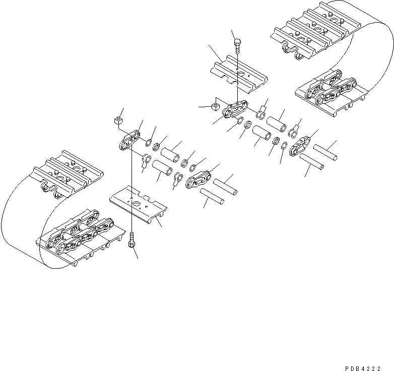Схема запчастей Komatsu PC800-6 - ГУСЕНИЦЫ (ДВОЙН. ГРУНТОЗАЦЕП С ОТВЕРСТИЯМИ) (7MM ШИР.) ХОДОВАЯ