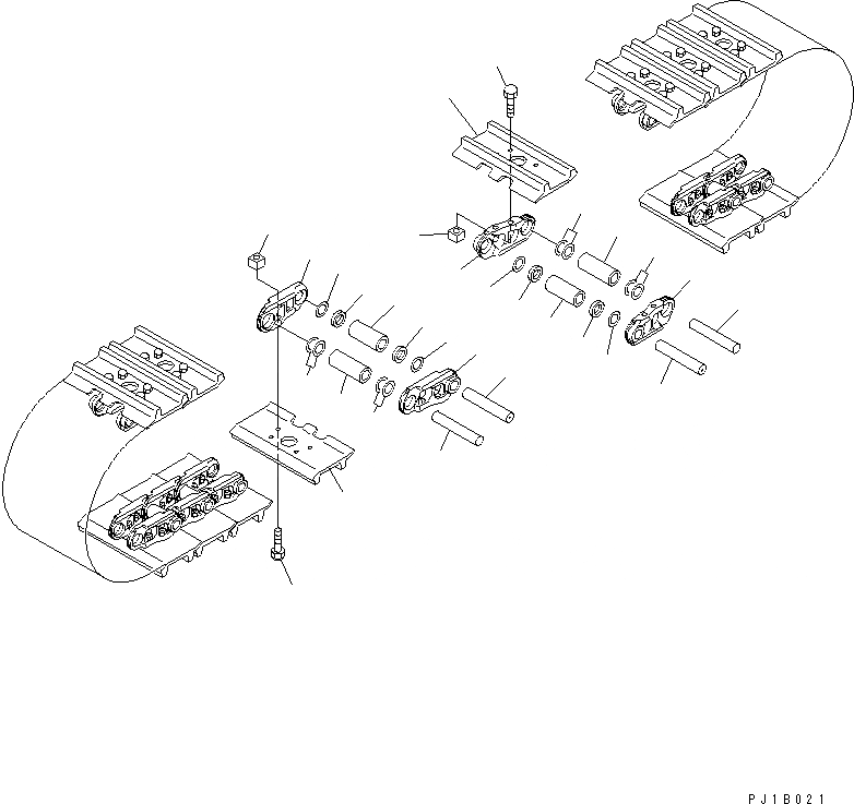 Схема запчастей Komatsu PC800-6 - ГУСЕНИЦЫ (ДВОЙН. ГРУНТОЗАЦЕП С ОТВЕРСТИЯМИ) (7MM ШИР.) (NAGASAKI) ХОДОВАЯ