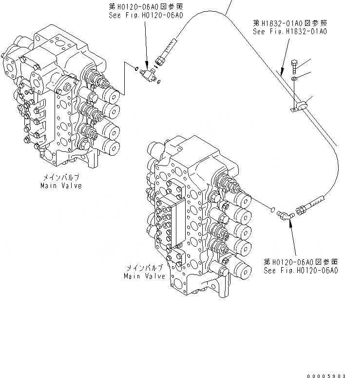 Схема запчастей Komatsu PC800-7 - PPC ЛИНИЯ УСИЛ. ПОДЪЕМА ГИДРАВЛИКА