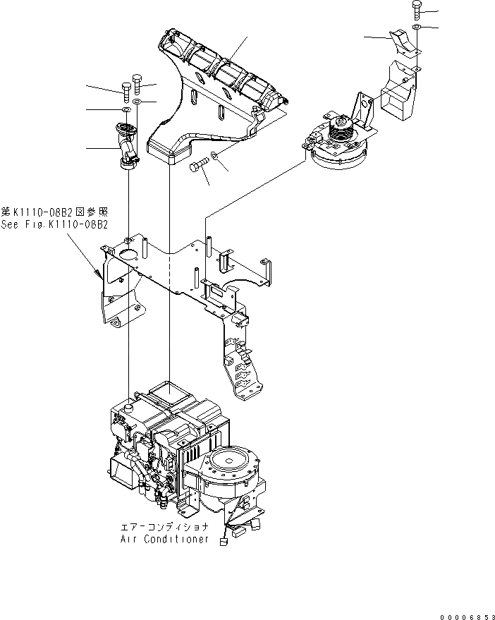 Схема запчастей Komatsu PC800-7 - КОНДИЦИОНЕР (ЗАДН. ВОЗДУХОВОД) КАБИНА ОПЕРАТОРА И СИСТЕМА УПРАВЛЕНИЯ