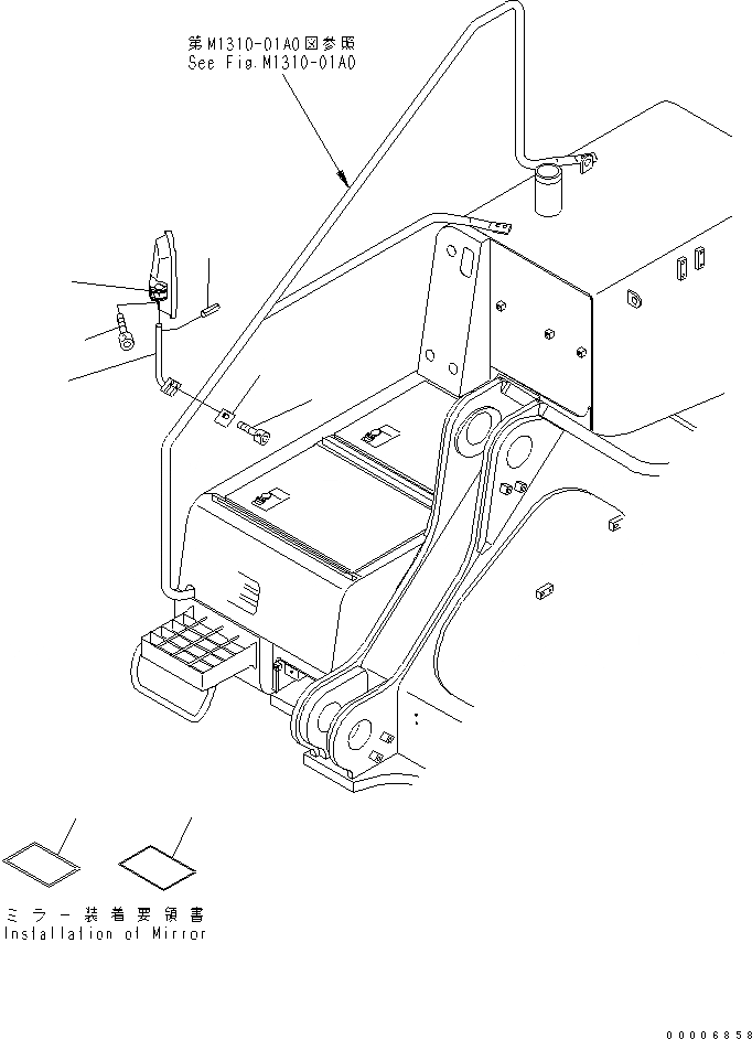 Схема запчастей Komatsu PC800-7 - ЗАДН. VIEW MIRROR¤ ПРАВ. ЧАСТИ КОРПУСА