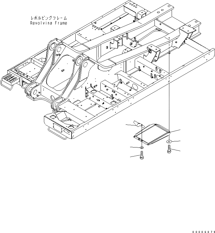 Схема запчастей Komatsu PC800-7 - НИЖН. КРЫШКА (ОСНОВНАЯ РАМА) (ЦЕНТР.)(№-8) ЧАСТИ КОРПУСА