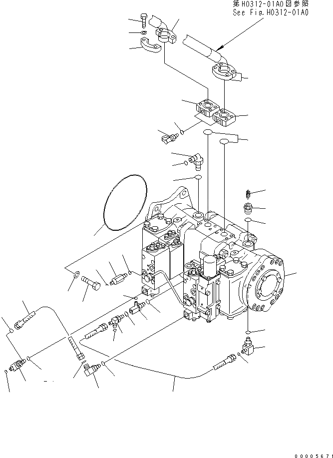 Схема запчастей Komatsu PC800-7-M1 - NO. НАСОС (СОЕДИНИТ. ЧАСТИ) ГИДРАВЛИКА
