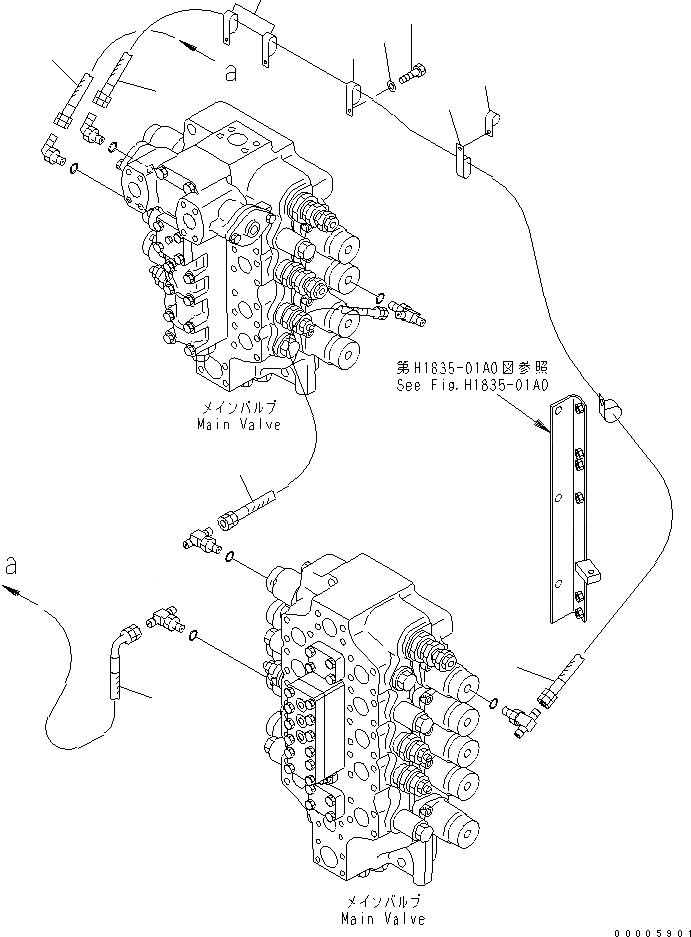 Схема запчастей Komatsu PC800-7-M1 - PPC СТРЕЛА И ЛИНИЯ КОВША ГИДРАВЛИКА