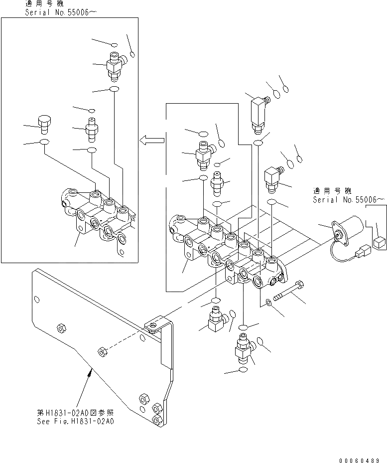 Схема запчастей Komatsu PC800-8 - СОЛЕНОИДНЫЙ КЛАПАН (КЛАПАН)(№-) ГИДРАВЛИКА