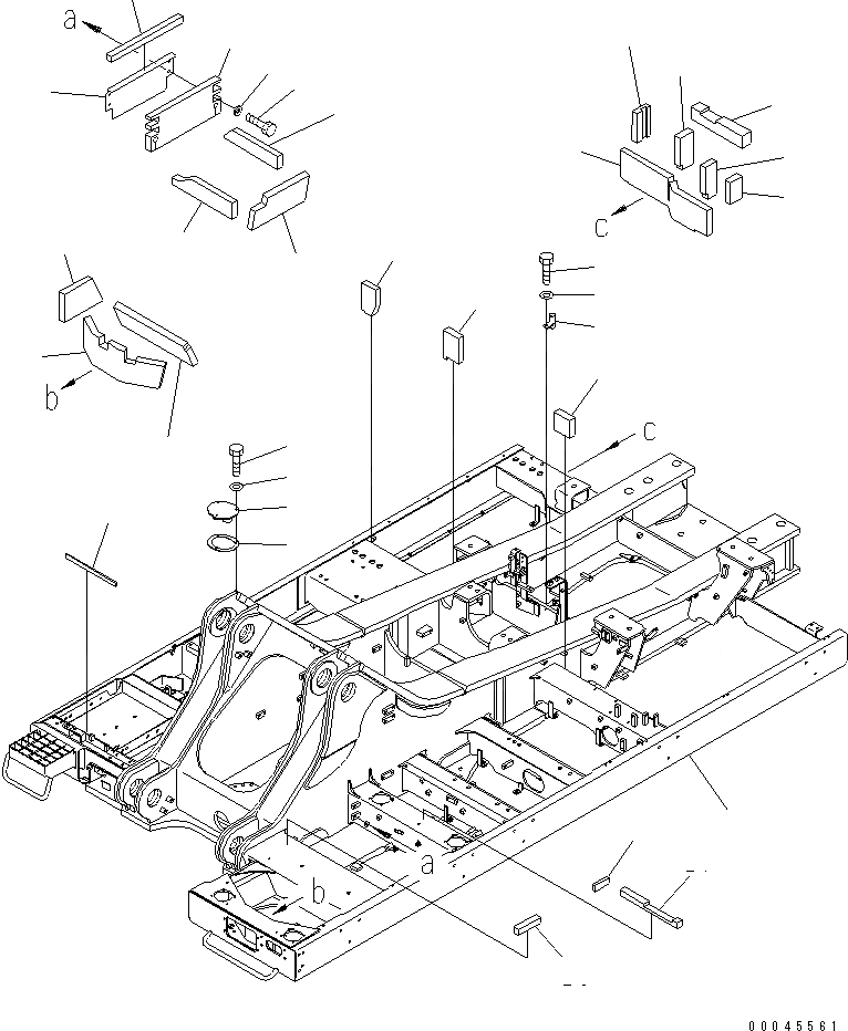 Схема запчастей Komatsu PC800-8 - ОСНОВНАЯ РАМА (/) (ДЛЯ США)(№-) ОСНОВНАЯ РАМА И ЕЕ ЧАСТИ