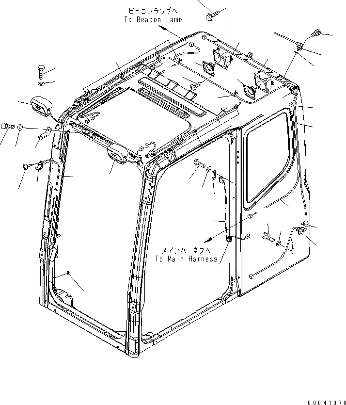 Схема запчастей Komatsu PC800-8 - ОСНОВН. КОНСТРУКЦИЯ (КАБИНА) (ЭЛЕКТР.) (РАДИО)(№-7) КАБИНА ОПЕРАТОРА И СИСТЕМА УПРАВЛЕНИЯ