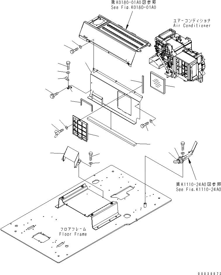 Схема запчастей Komatsu PC800-8 - ОСНОВН. КОНСТРУКЦИЯ (КАБИНА) (ПЕРЕГОРОДКА И ОБДУВ НОГ) КАБИНА ОПЕРАТОРА И СИСТЕМА УПРАВЛЕНИЯ