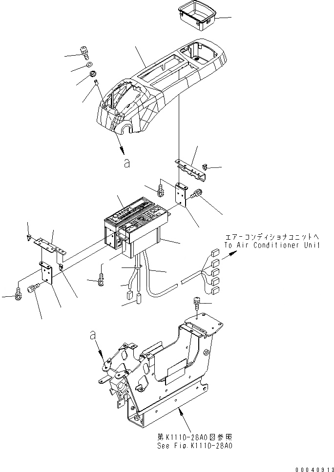 Схема запчастей Komatsu PC800-8 - ОСНОВН. КОНСТРУКЦИЯ (КАБИНА) (КОНСОЛЬ¤ ЛЕВ.) (ВЕРХН.) (С КОНДИЦИОНЕРОМ И РАДИО)(№-) КАБИНА ОПЕРАТОРА И СИСТЕМА УПРАВЛЕНИЯ