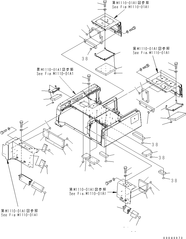 Схема запчастей Komatsu PC800-8 - КАПОТ (КРЫШКАAND ЩИТКИ) (ДЛЯ ЕС)(№-) ЧАСТИ КОРПУСА