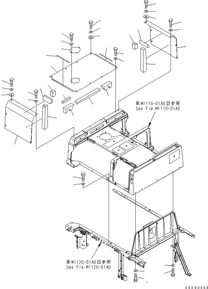 Схема запчастей Komatsu PC800-8 - КАПОТ (COVER¤ ПРАВ.) ЧАСТИ КОРПУСА