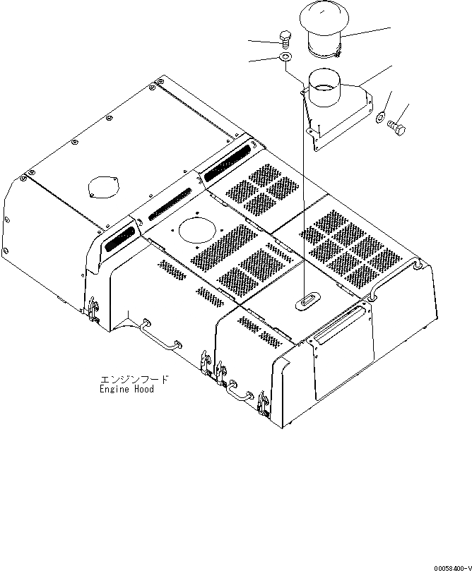 Схема запчастей Komatsu PC800-8 - КАПОТ (PIPE EXTENSION) (ДЛЯ ЗАПЫЛЕНН. РАЙОНОВ)(№-) ЧАСТИ КОРПУСА