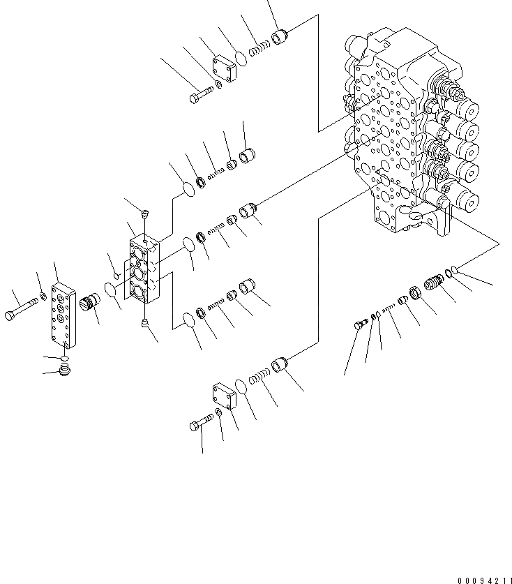 Схема запчастей Komatsu PC800-8 - ОСНОВН. КЛАПАН (5-СЕКЦИОНН.) (ДЛЯ ПОГРУЗ.) (/)(№-) ОСНОВН. КОМПОНЕНТЫ И РЕМКОМПЛЕКТЫ