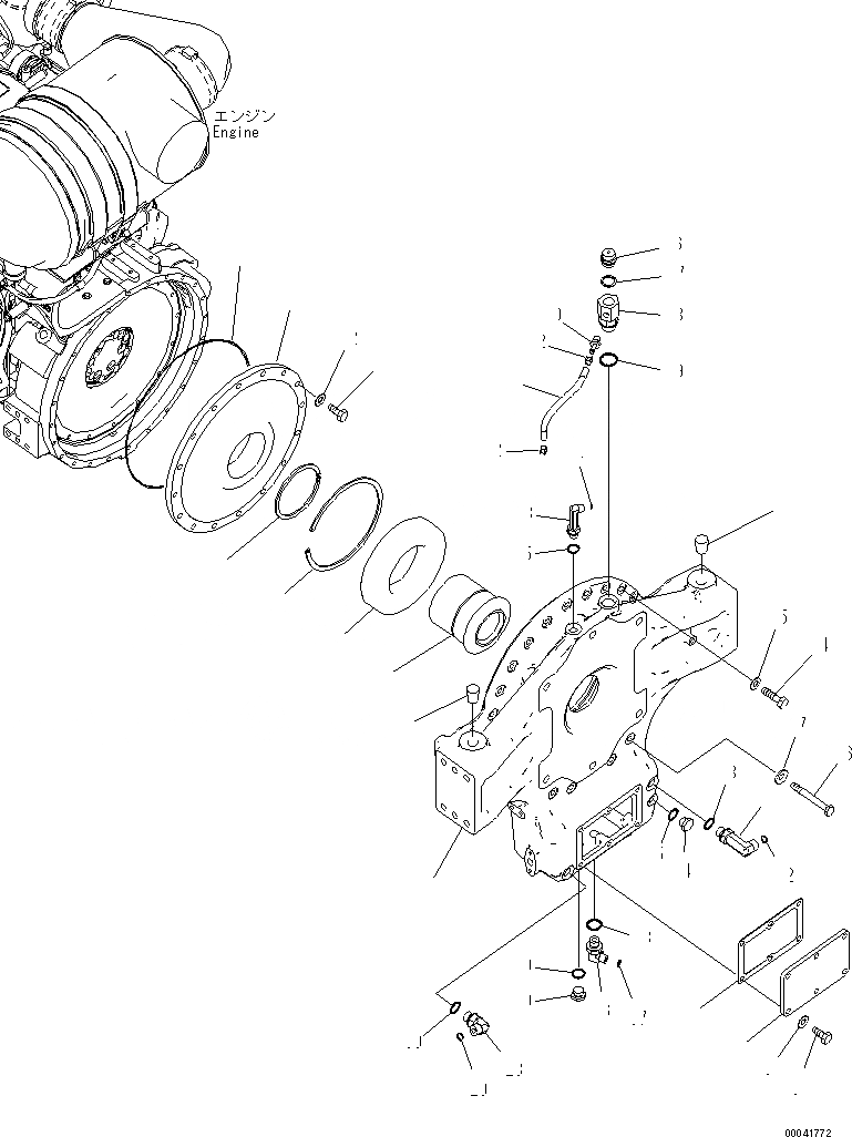 Схема запчастей Komatsu PC800-8K - МЕХ-М ОТБОРА МОЩНОСТИ (СОЕДИНЕНИЕ ASSEMBLY) B КОМПОНЕНТЫ ДВИГАТЕЛЯ